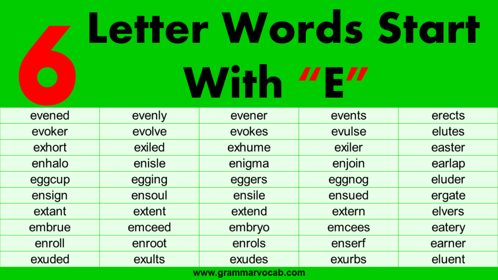 words that start with e